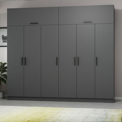 Ντουλάπα 270x235x52 εκ Ανθρακί 506MNR2877