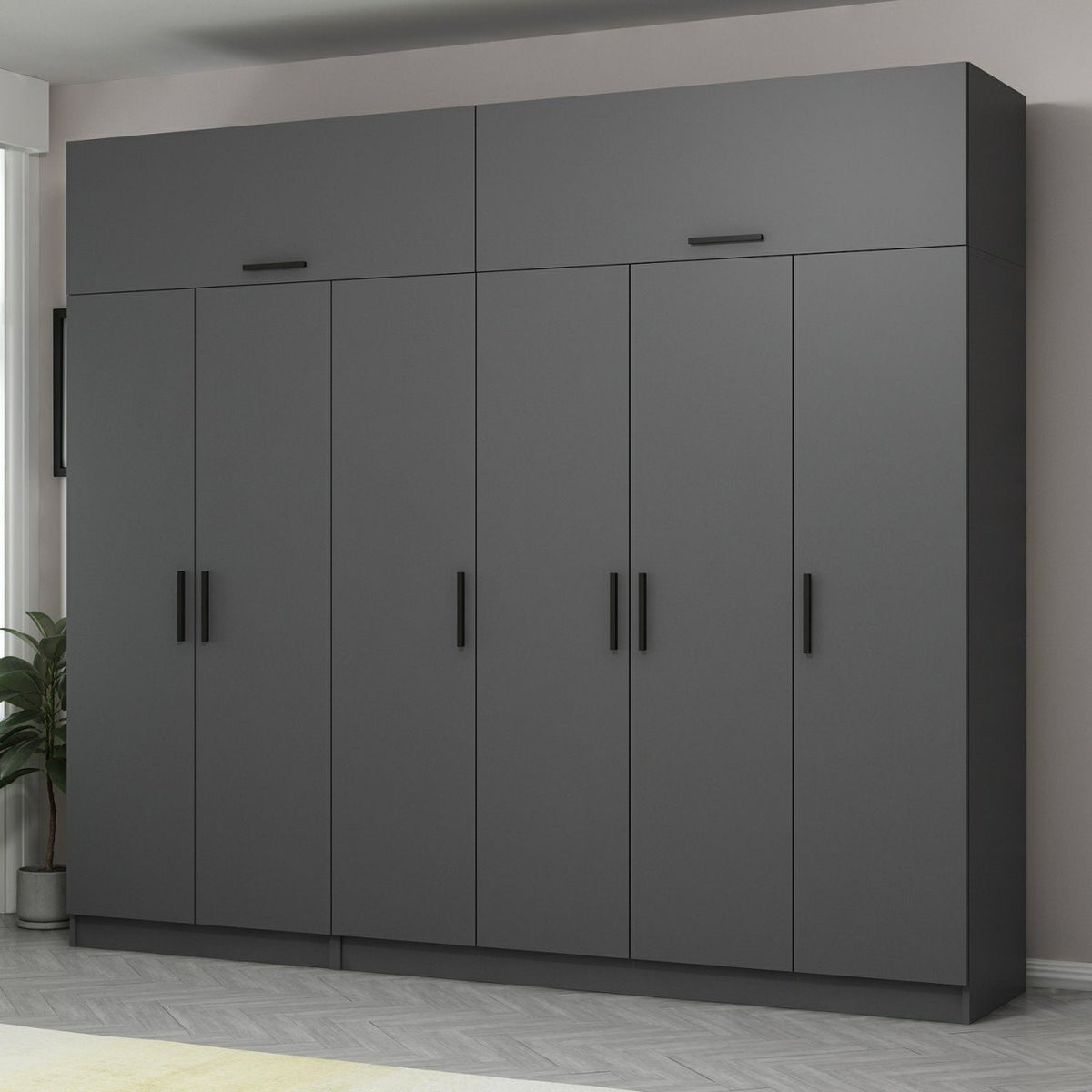 Ντουλάπα 270x235x52 εκ Ανθρακί 506MNR2877
