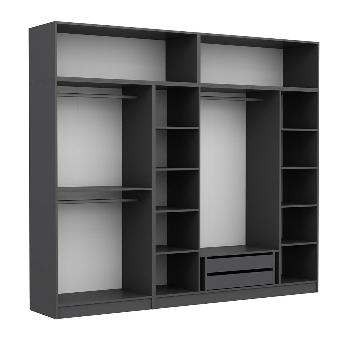 Ντουλάπα 270x235x52 εκ Ανθρακί 506MNR2877