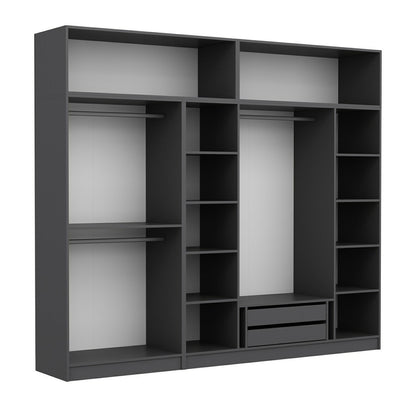 Ντουλάπα 270x255x52 εκ Ανθρακί 506MNR2878