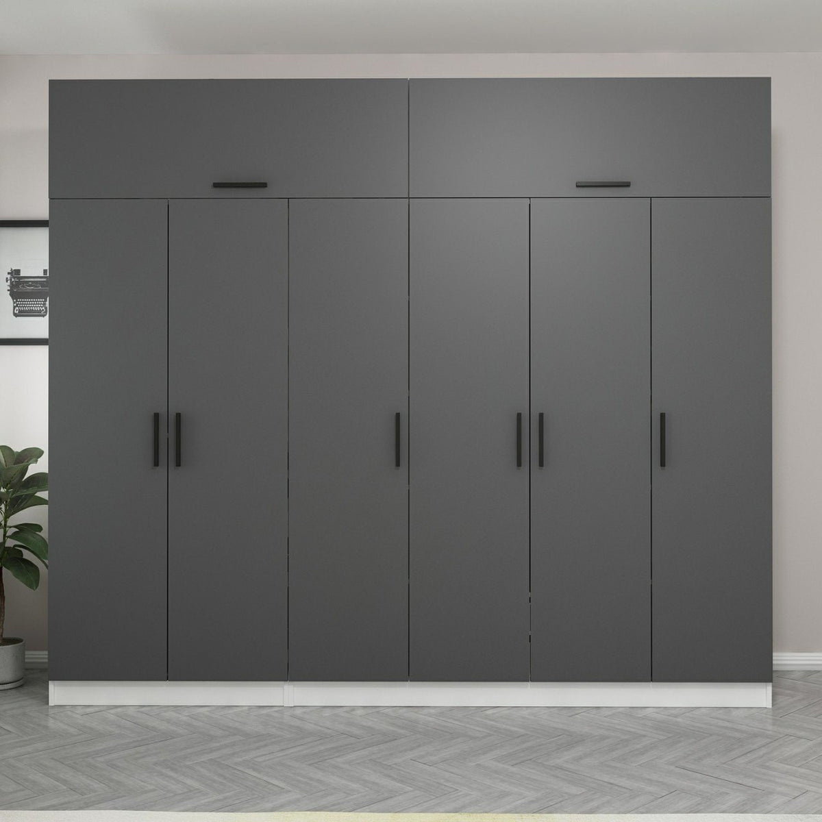 Ντουλάπα 270x235x52 εκ Ανθρακί 506MNR2881