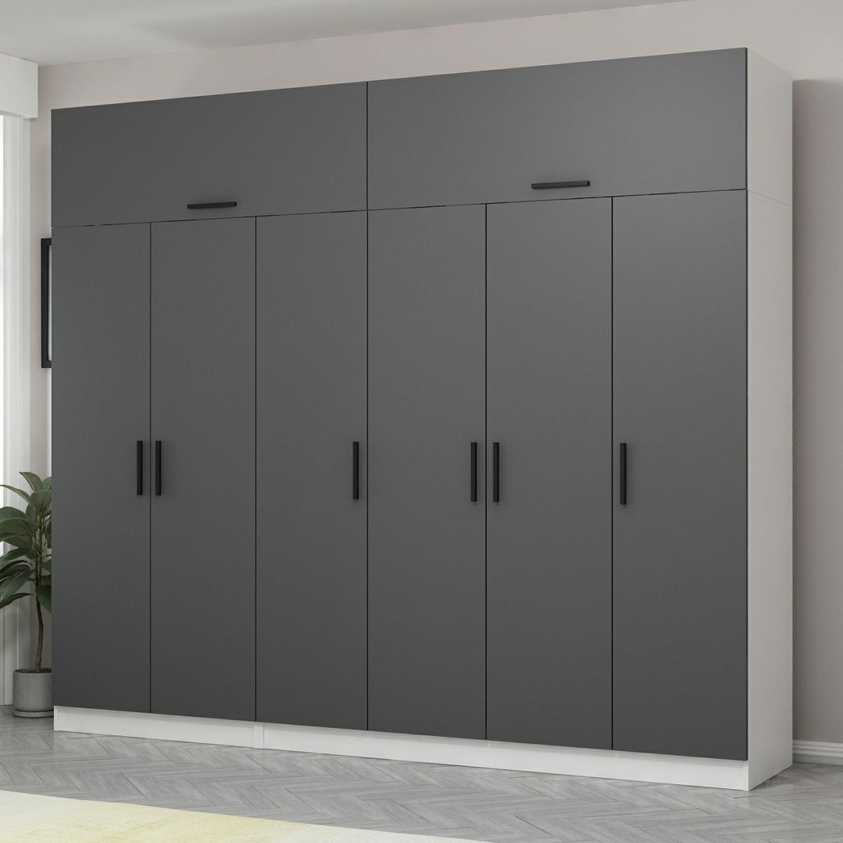 Ντουλάπα 270x255x52 εκ Ανθρακί 506MNR2882