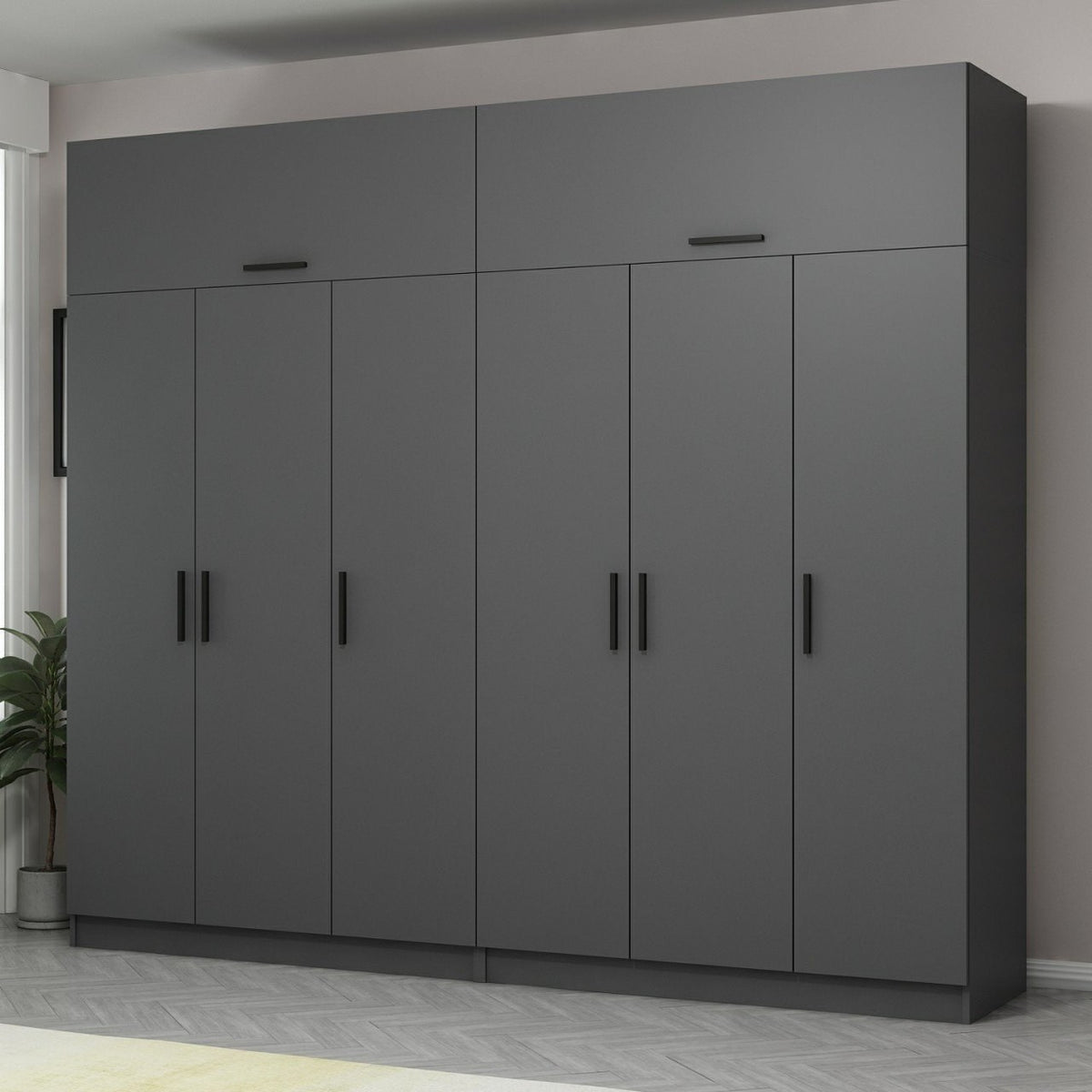 Ντουλάπα 270x235x52 εκ Ανθρακί 506MNR2883