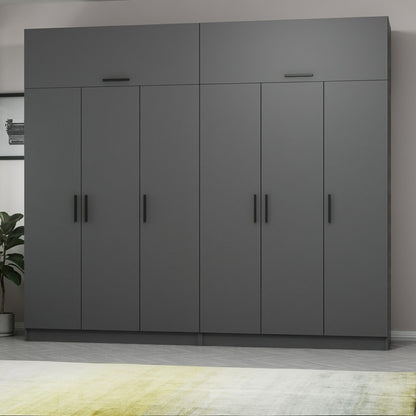 Ντουλάπα 270x235x52 εκ Ανθρακί 506MNR2883