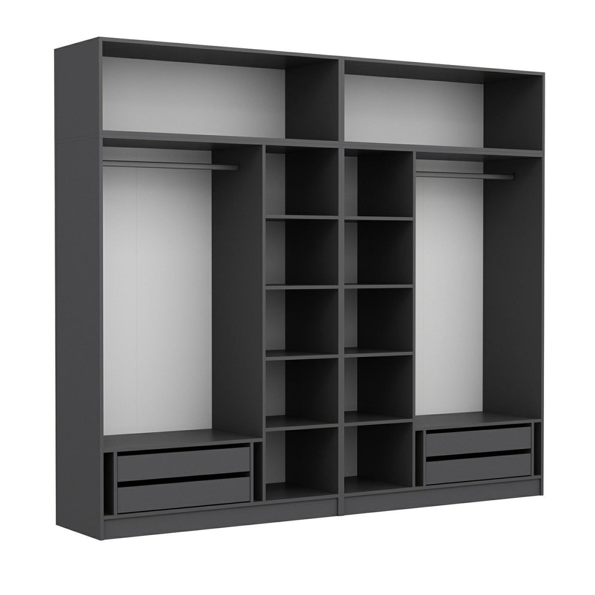 Ντουλάπα 270x235x52 εκ Ανθρακί 506MNR2883