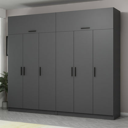 Ντουλάπα 270x255x52 εκ Ανθρακί 506MNR2884