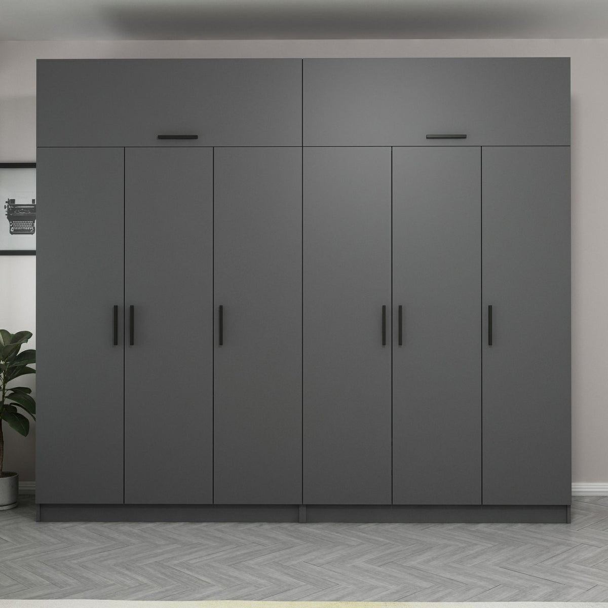 Ντουλάπα 270x255x52 εκ Ανθρακί 506MNR2884