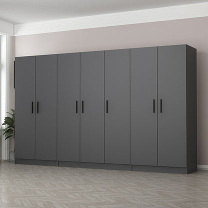 Ντουλάπα 315x210x52 εκ Ανθρακί 506MNR2952