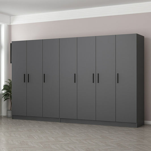 Ντουλάπα 315x210x52 εκ Ανθρακί 506MNR2968
