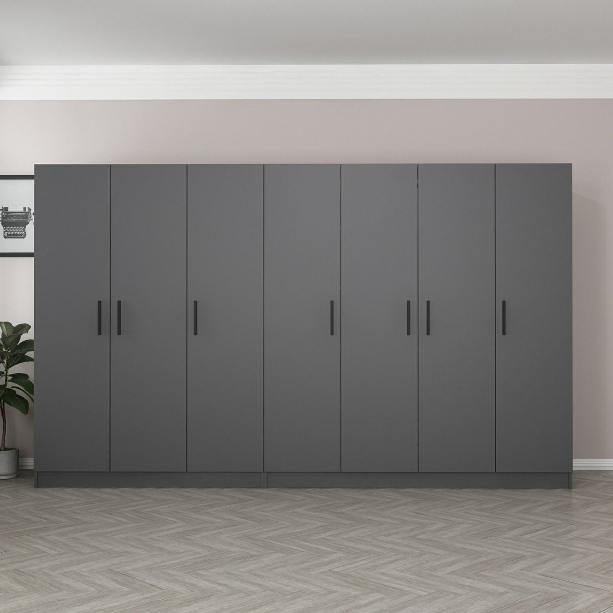 Ντουλάπα 315x210x52 εκ Ανθρακί 506MNR2968