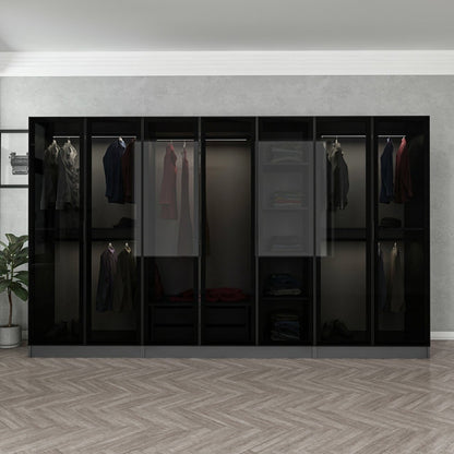Ντουλάπα 315x210x52 εκ Anthracite Black 506MNR2984