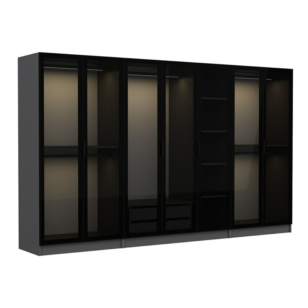 Ντουλάπα 315x210x52 εκ Anthracite Black 506MNR2984