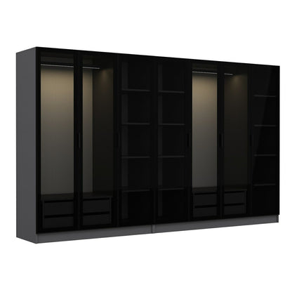 Ντουλάπα 315x190x52 εκ Anthracite Black 506MNR2985