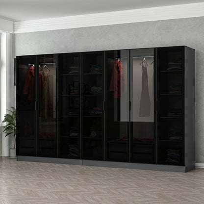 Ντουλάπα 315x210x52 εκ Anthracite Black 506MNR2986