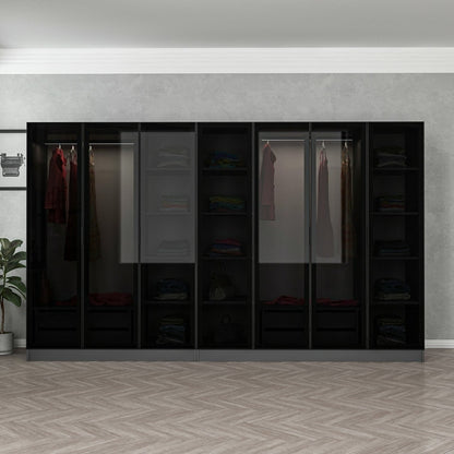 Ντουλάπα 315x210x52 εκ Anthracite Black 506MNR2986