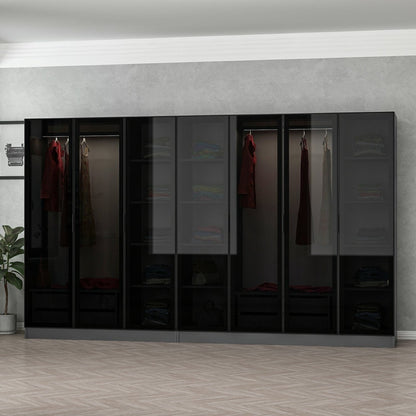 Ντουλάπα 315x210x52 εκ Anthracite Black 506MNR2986