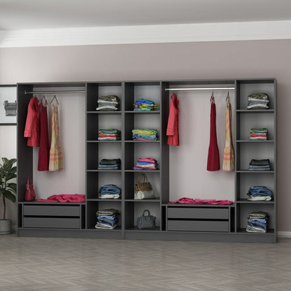 Ντουλάπα 315x210x52 εκ Anthracite Black 506MNR2986