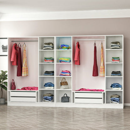 Ντουλάπα 315x190x52 εκ White Black 506MNR2989