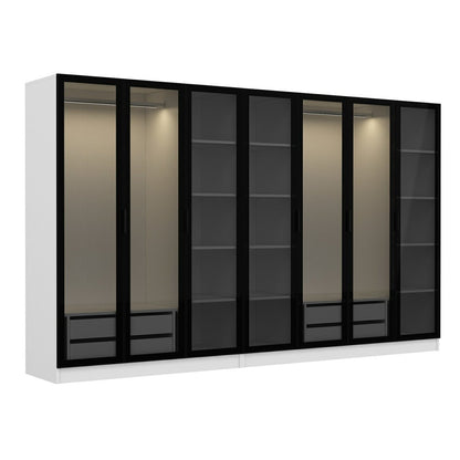 Ντουλάπα 315x190x52 εκ White Black 506MNR2989