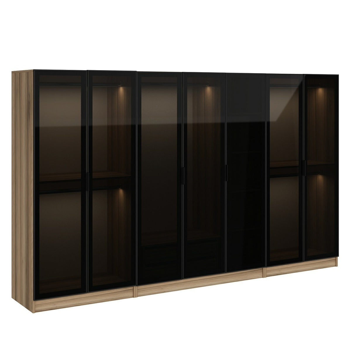Ντουλάπα 315x210x52 εκ Golden Oak Dark Grey 506MNR3114