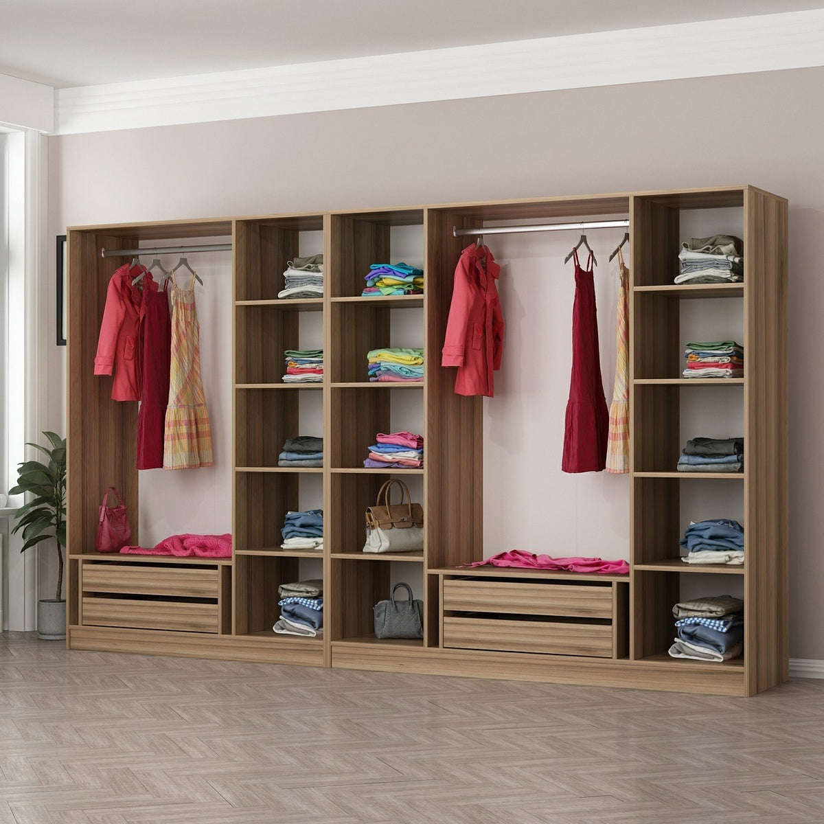 Ντουλάπα 315x210x52 εκ Golden Oak Dark Grey 506MNR3115