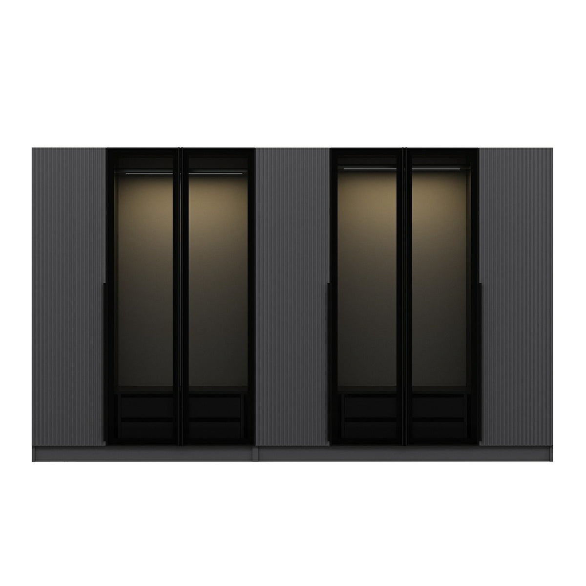 Ντουλάπα 315x210x52 εκ Anthracite Dark Grey 506MNR3123