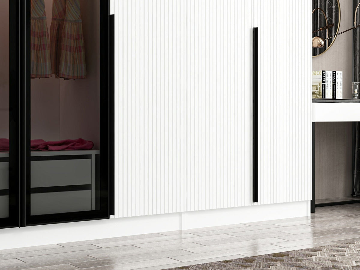 Ντουλάπα 315x210x52 εκ White Dark Grey 506MNR3124