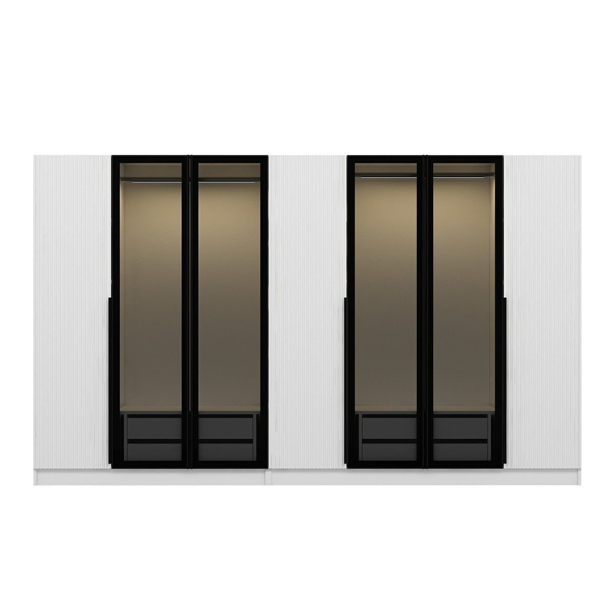 Ντουλάπα 315x210x52 εκ White Dark Grey 506MNR3125