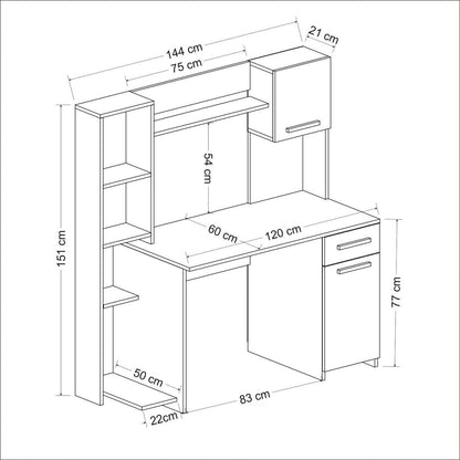Γραφείο Υπολογιστή και Μελέτης 120x77x60 εκ. Λευκό | 506MNR3335