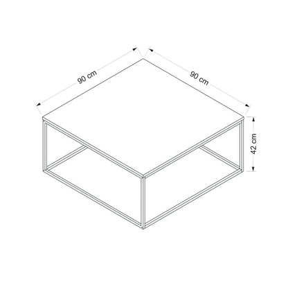 Τραπεζάκι Σαλονιού Λευκό 90 x 90 x 42 εκ GR506MNR3423