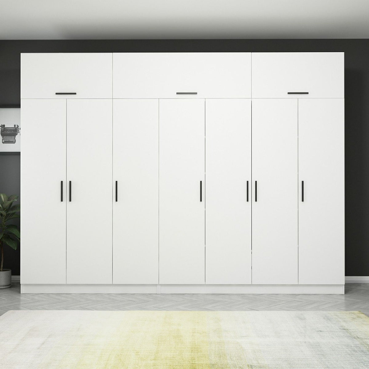 Ντουλάπα 315x255x52 εκ Λευκό 506MNR3506