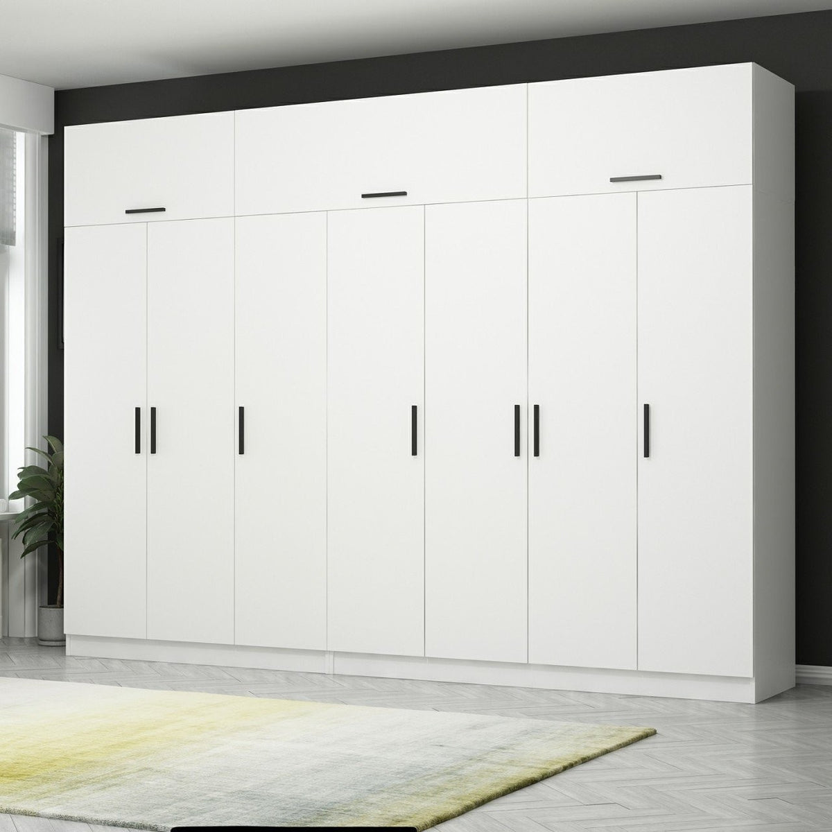 Ντουλάπα 315x255x52 εκ Λευκό 506MNR3506