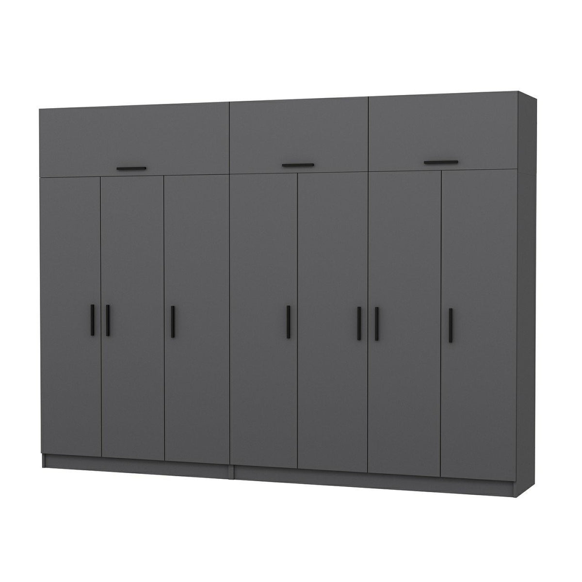 Ντουλάπα 315x255x52 εκ Ανθρακί 506MNR3562