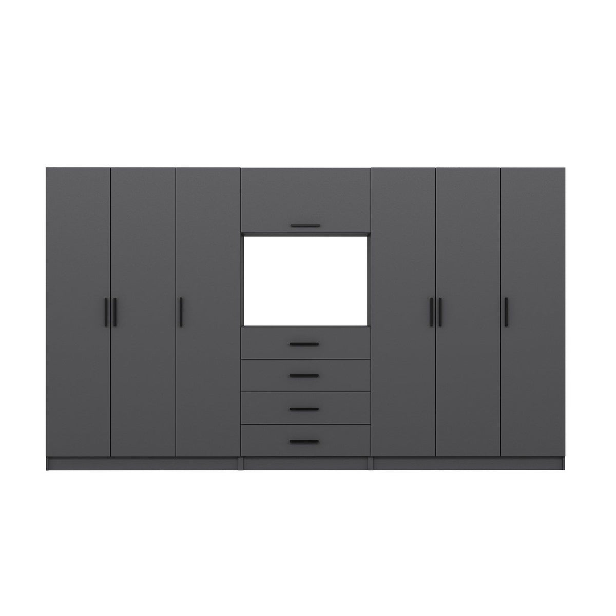 Ντουλάπα 360x210x52 εκ Ανθρακί 506MNR3591