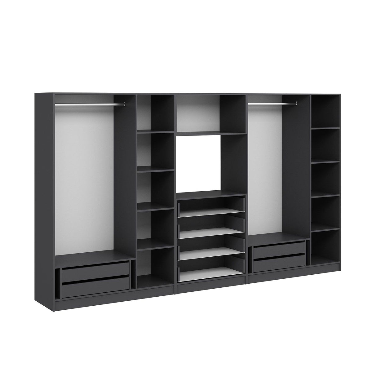 Ντουλάπα 360x210x52 εκ Ανθρακί 506MNR3591