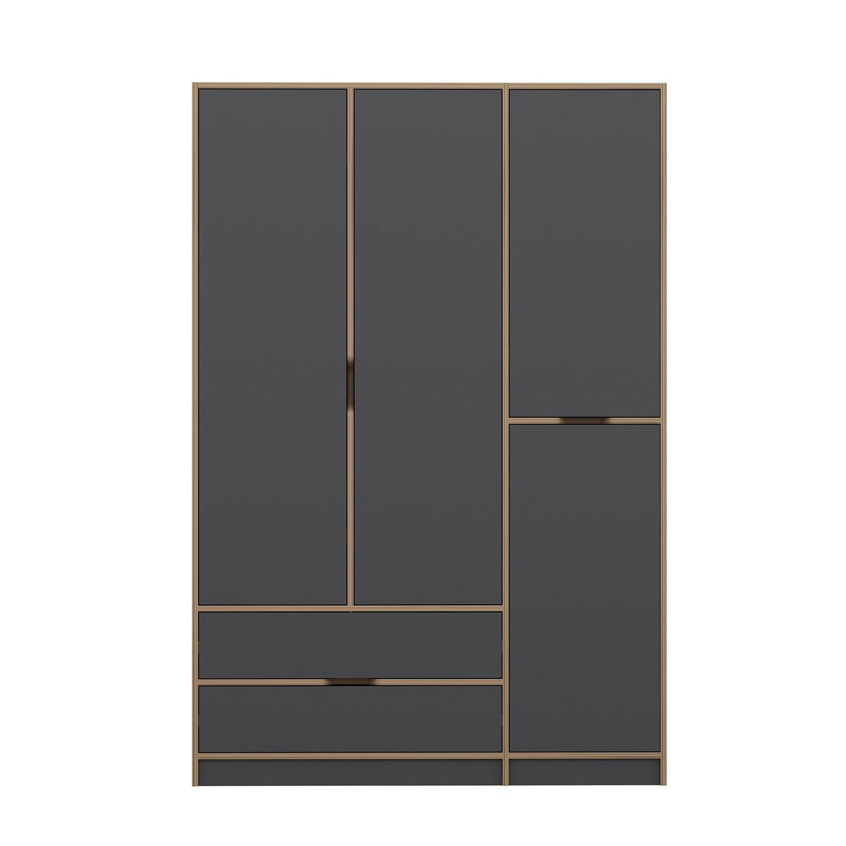 Ντουλάπα 140x208x52 εκ Anthracite Dore 506MNR3729