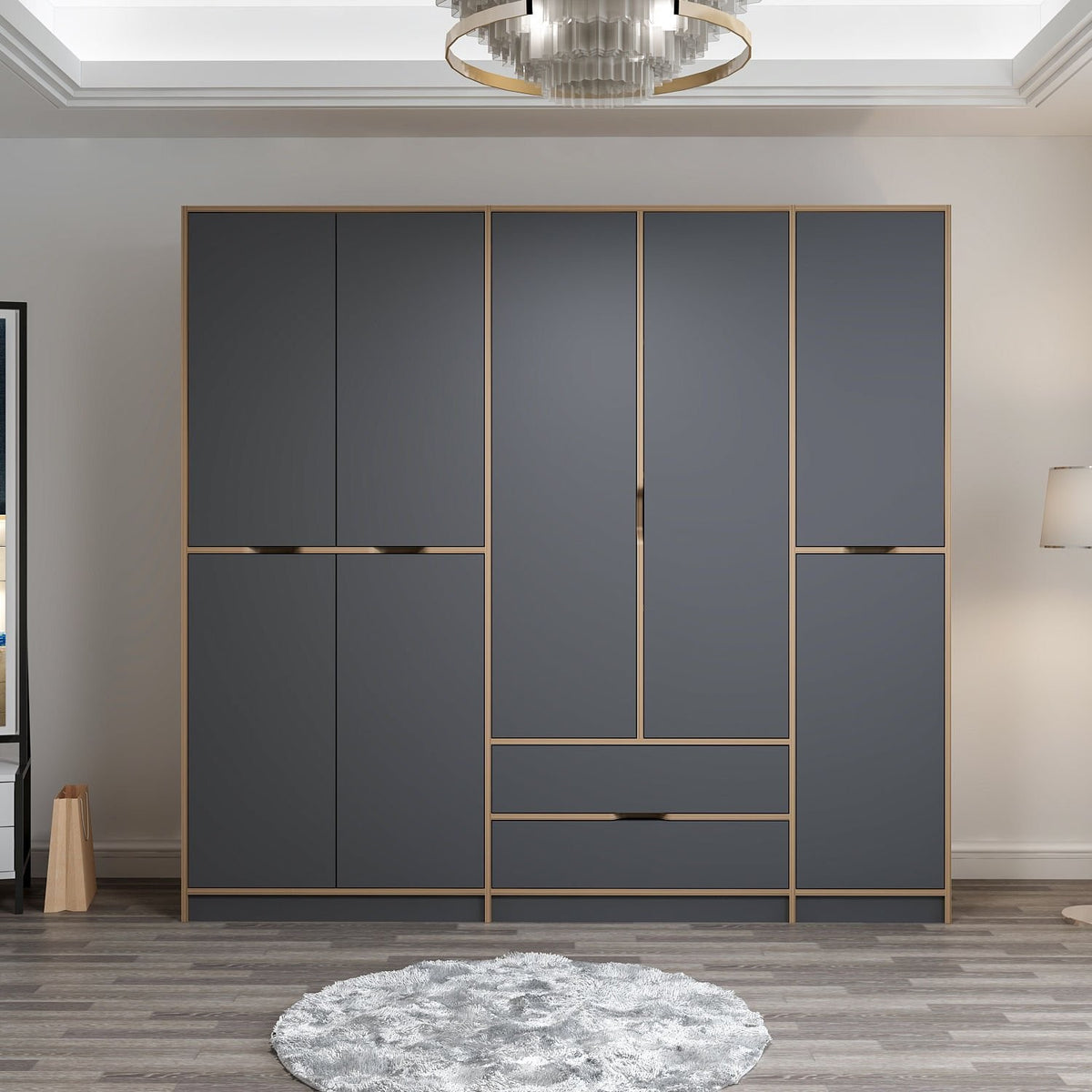 Ντουλάπα 232x208x52 εκ Anthracite Dore 506MNR3731