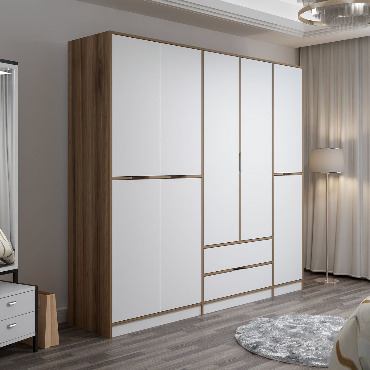 Ντουλάπα 232x208x52 εκ White Dore 506MNR3732