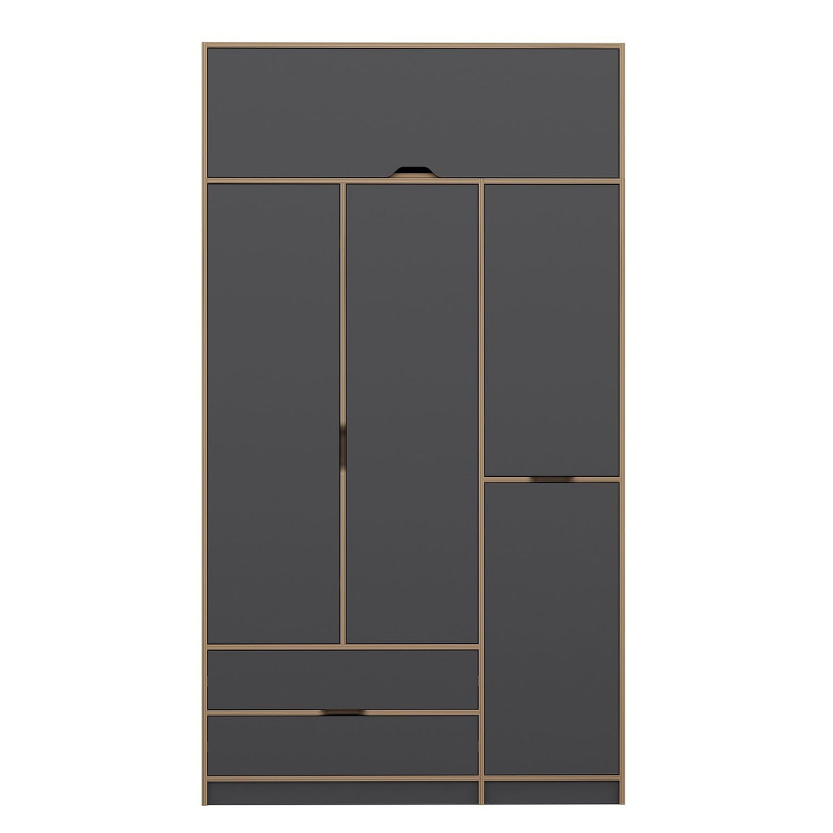 Ντουλάπα 140x253x52 εκ Anthracite Dore 506MNR3735