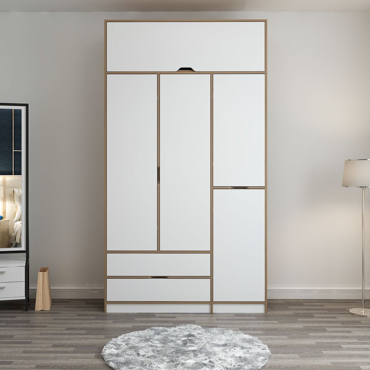 Ντουλάπα 140x253x52 εκ White Dore 506MNR3736