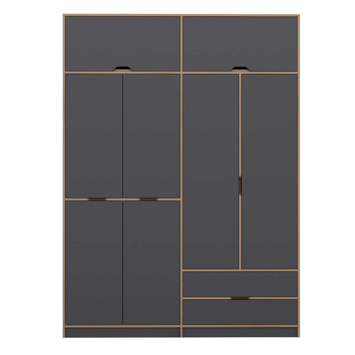 Ντουλάπα 185x253x52 εκ Anthracite Dore 506MNR3737