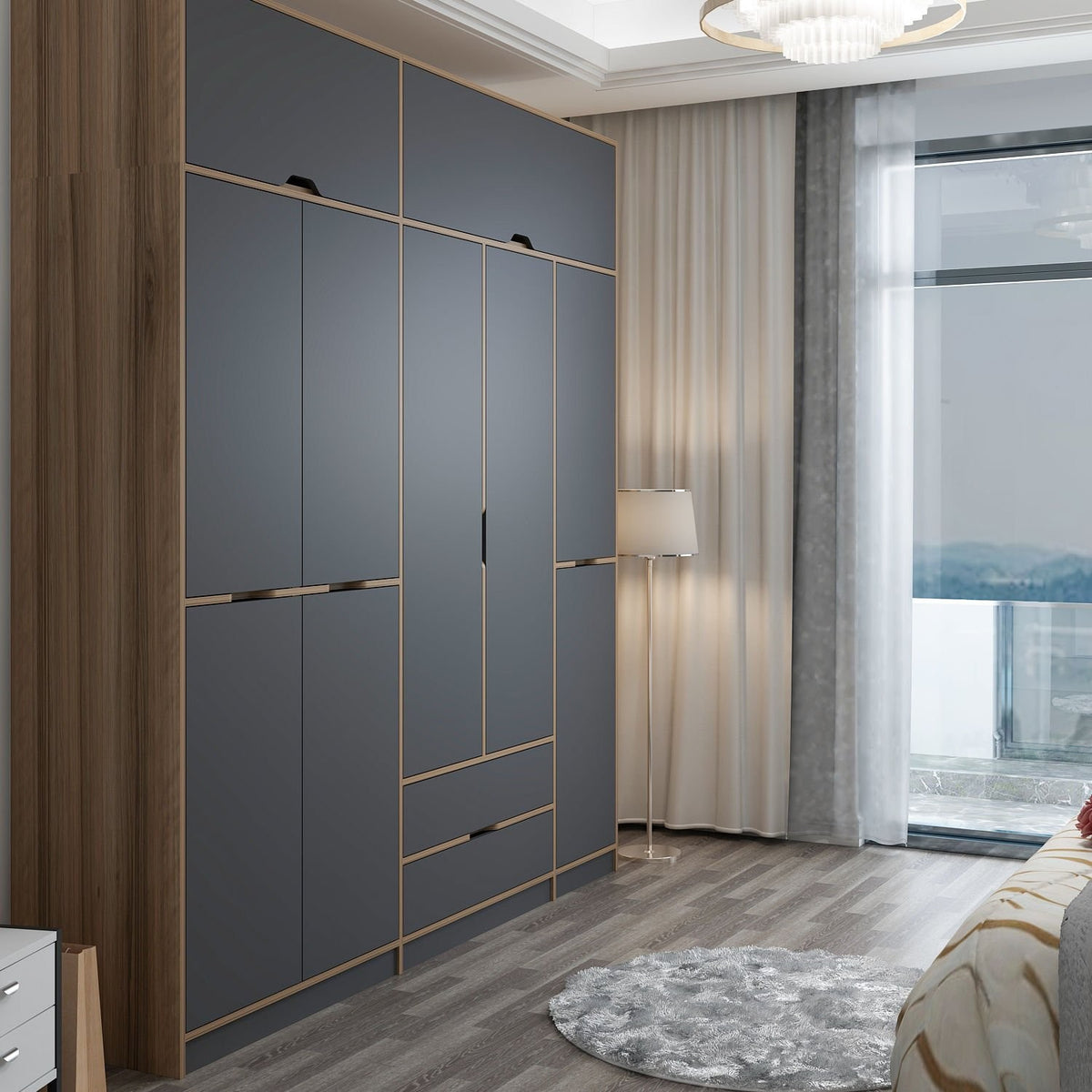 Ντουλάπα 232x253x52 εκ Anthracite Dore 506MNR3739