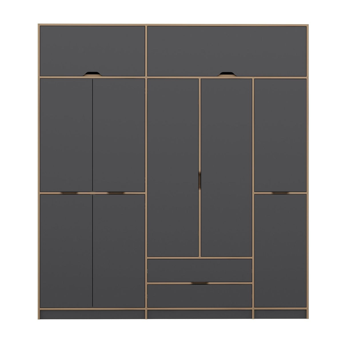 Ντουλάπα 232x253x52 εκ Anthracite Dore 506MNR3739