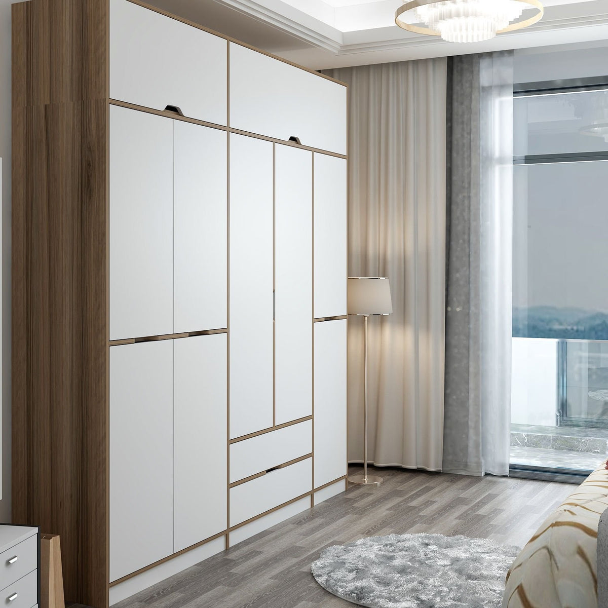 Ντουλάπα 232x253x52 εκ White Dore 506MNR3740