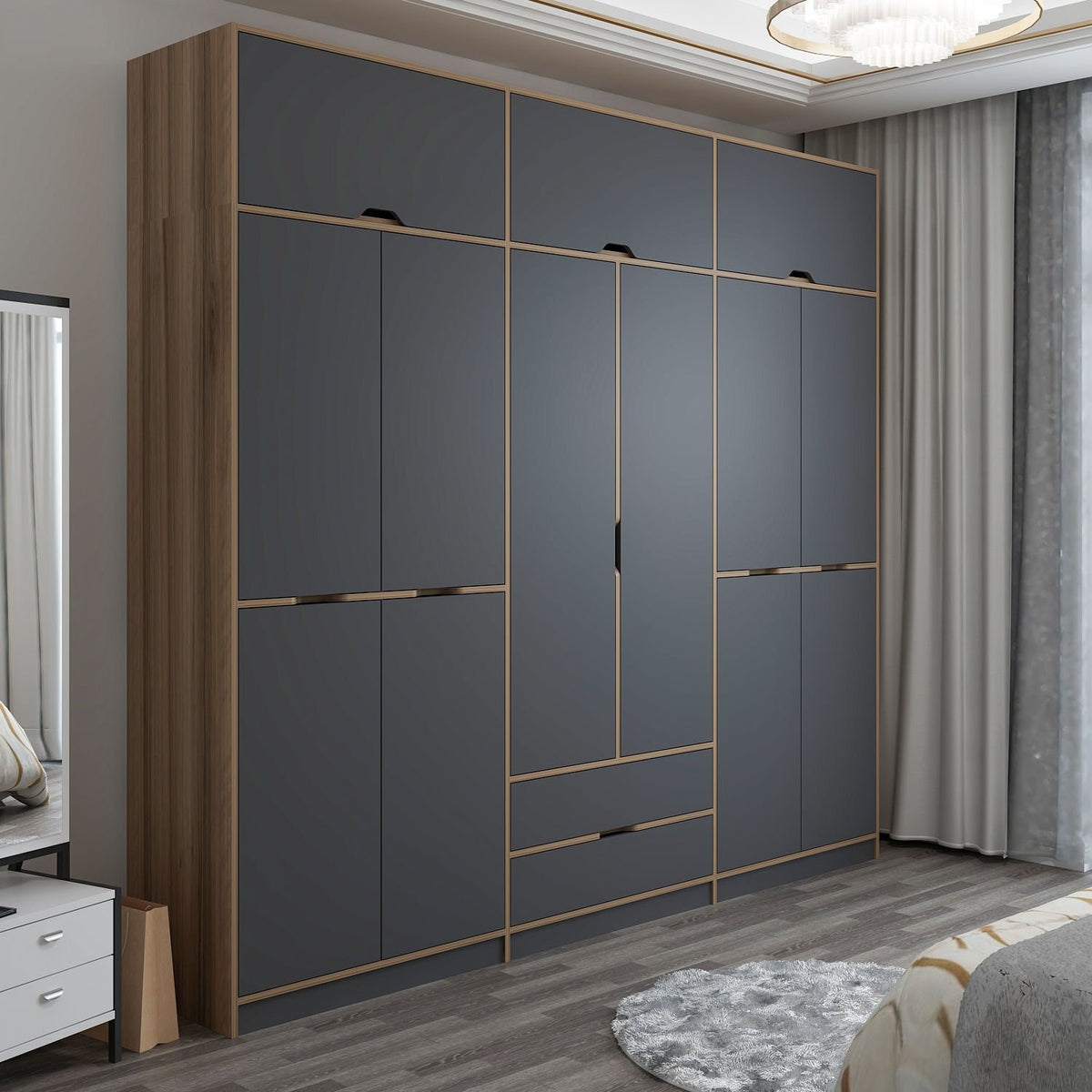 Ντουλάπα 277x253x52 εκ Anthracite Dore 506MNR3741