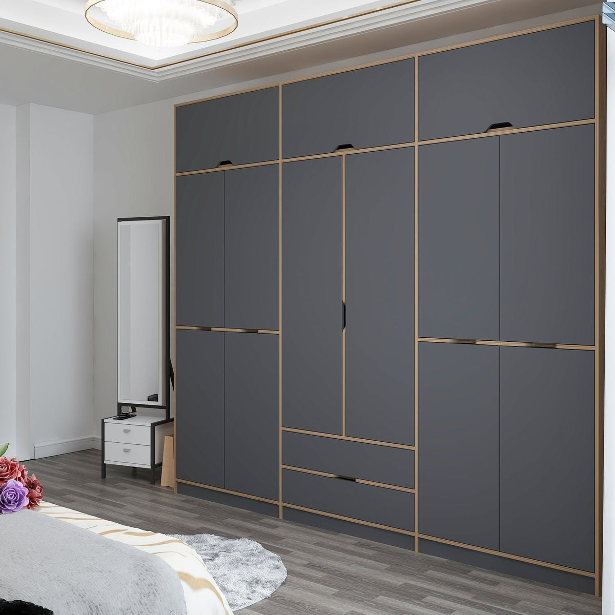 Ντουλάπα 277x253x52 εκ Anthracite Dore 506MNR3741