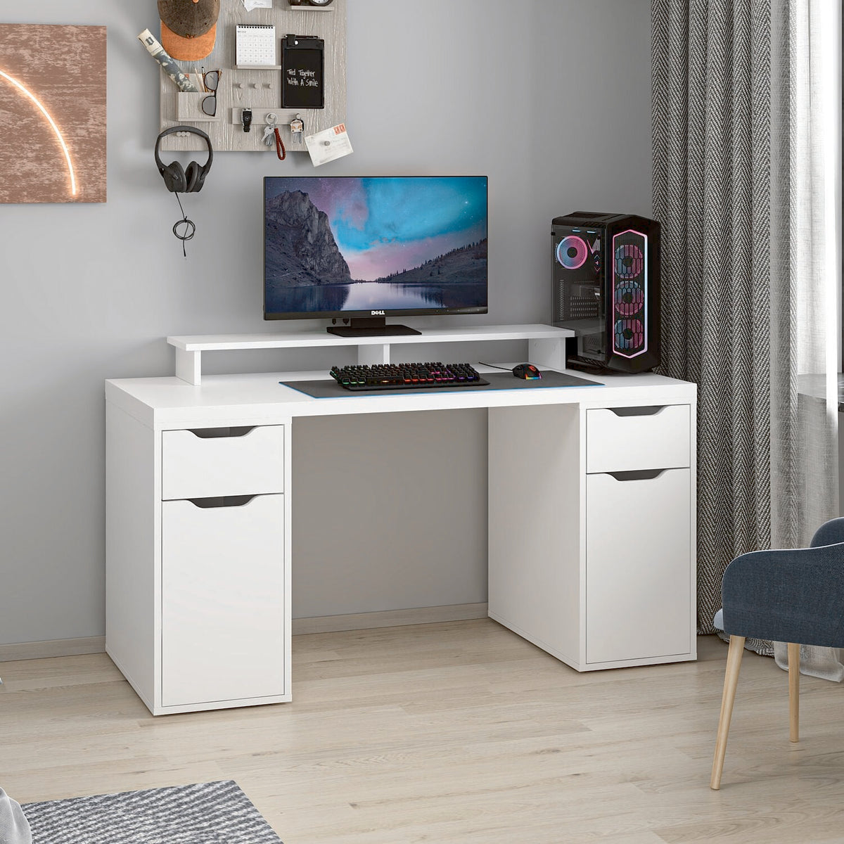 Γραφείο Υπολογιστή και Μελέτης Λευκό 150x75x60 εκ 506MNR3862