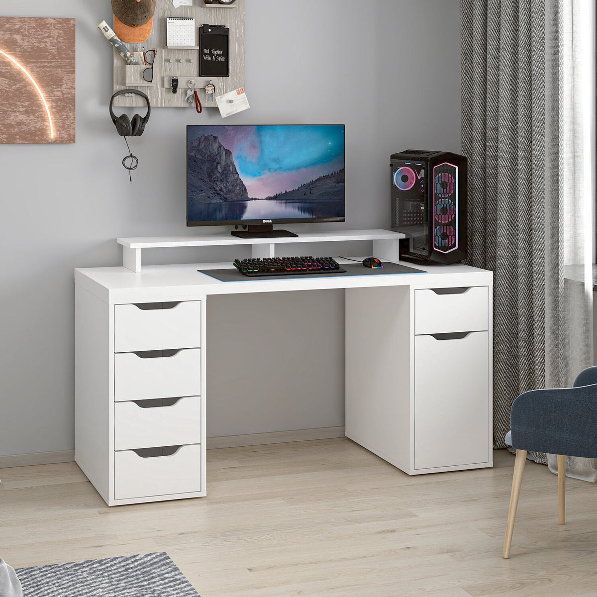 Γραφείο Υπολογιστή και Μελέτης Λευκό 150x75x60 εκ 506MNR3864
