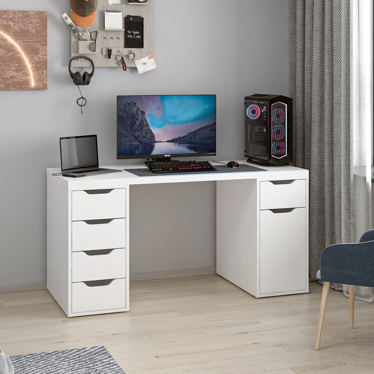 Γραφείο Υπολογιστή και Μελέτης Λευκό 150x75x60 εκ 506MNR3864