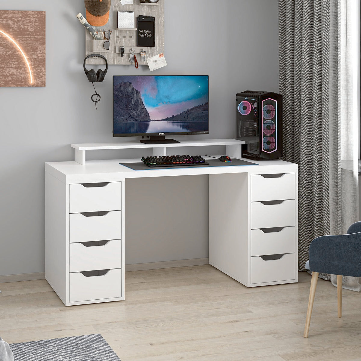 Γραφείο Υπολογιστή και Μελέτης Λευκό 150x75x60 εκ 506MNR3866